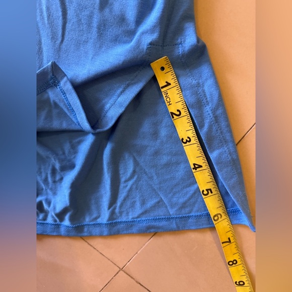 EILEEN FISHER Womens  Boxy V-Neck Tee Shirt Top in Coast Blue Short Sleeve L - Picture 6 of 16